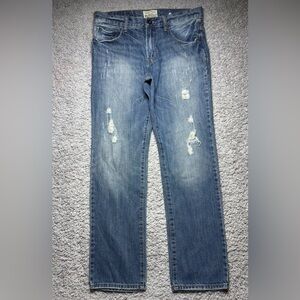 Aeropostale Jeans Mens 32 Essex Straight Distressed Casual Cotton Denim Rugged